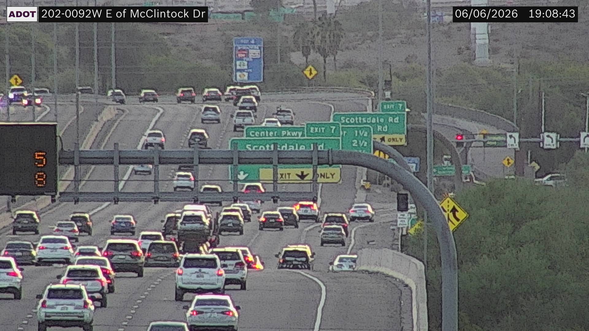 Live snapshot from SR-202 @E of McClintock Dr